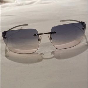 Gucci blue ombré lens frameless glasses